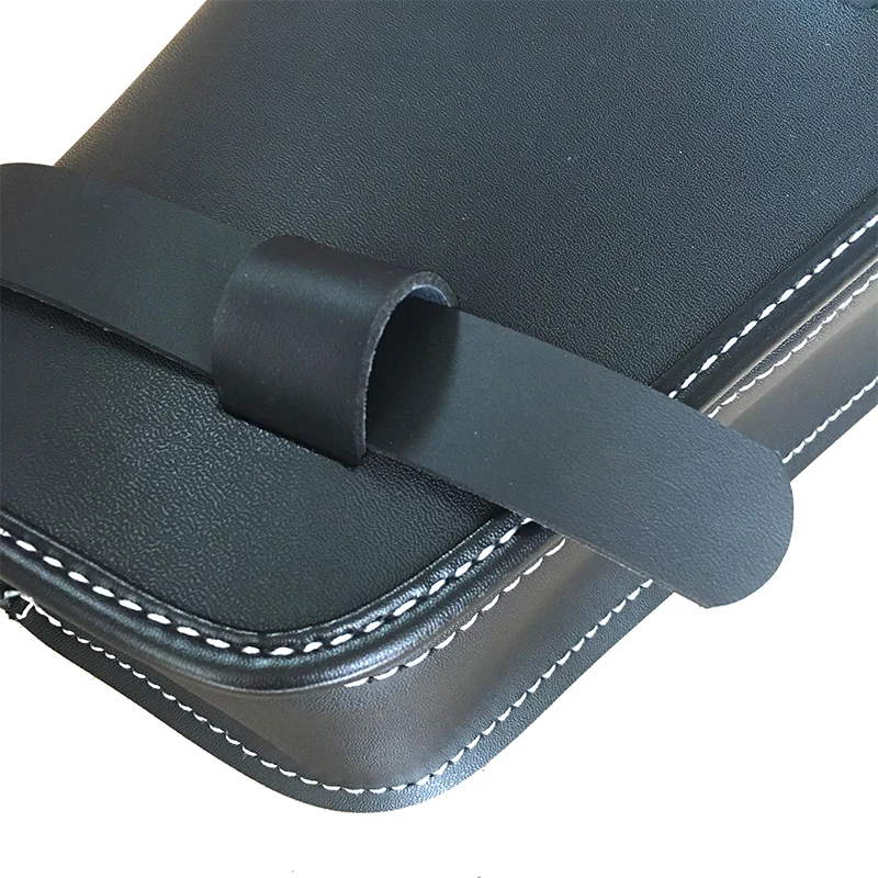 Черная мотоциклетная седельная сумка на правой стороне из искусственной кожи