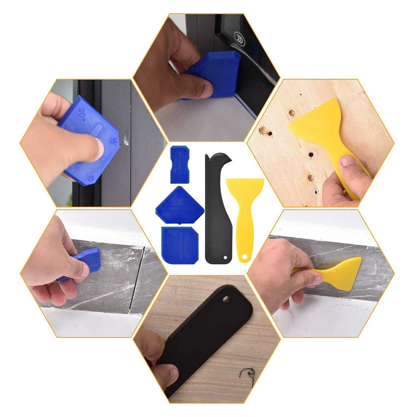 

19Pcs/set Silicone Sealant Remover Tool Set Caulking Finisher Sealant Smooth Scraper Removal Stainless Steel/Plastic Hand Tool
