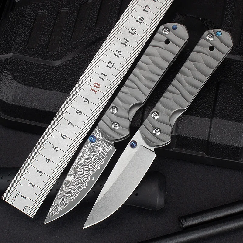 Складной титановый нож CR Sebenza 21 клинок из дамасской стали с лезвием D2 для