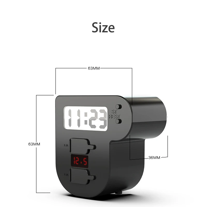 Мотоцикл Quick Charge Dual USB 5 В 3.1A/1.5A зарядное устройство мотоцикл светодиодные цифровые часы Вольтметр водонепроницаемый USB крышка аксессуары