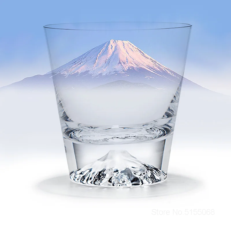 

Japanese Mount Fuji Crystal Wine Glass Snow Mountain Xo Whisky Rock Glasses Fujiyama Snowberg Whiskey Tumbler Water Cup Gift Box