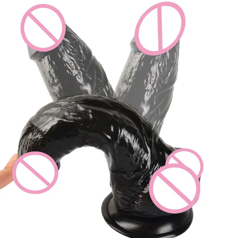 Дилдо большой реалистичный черный член имитация пениса имитатор для секса Falos 22x5