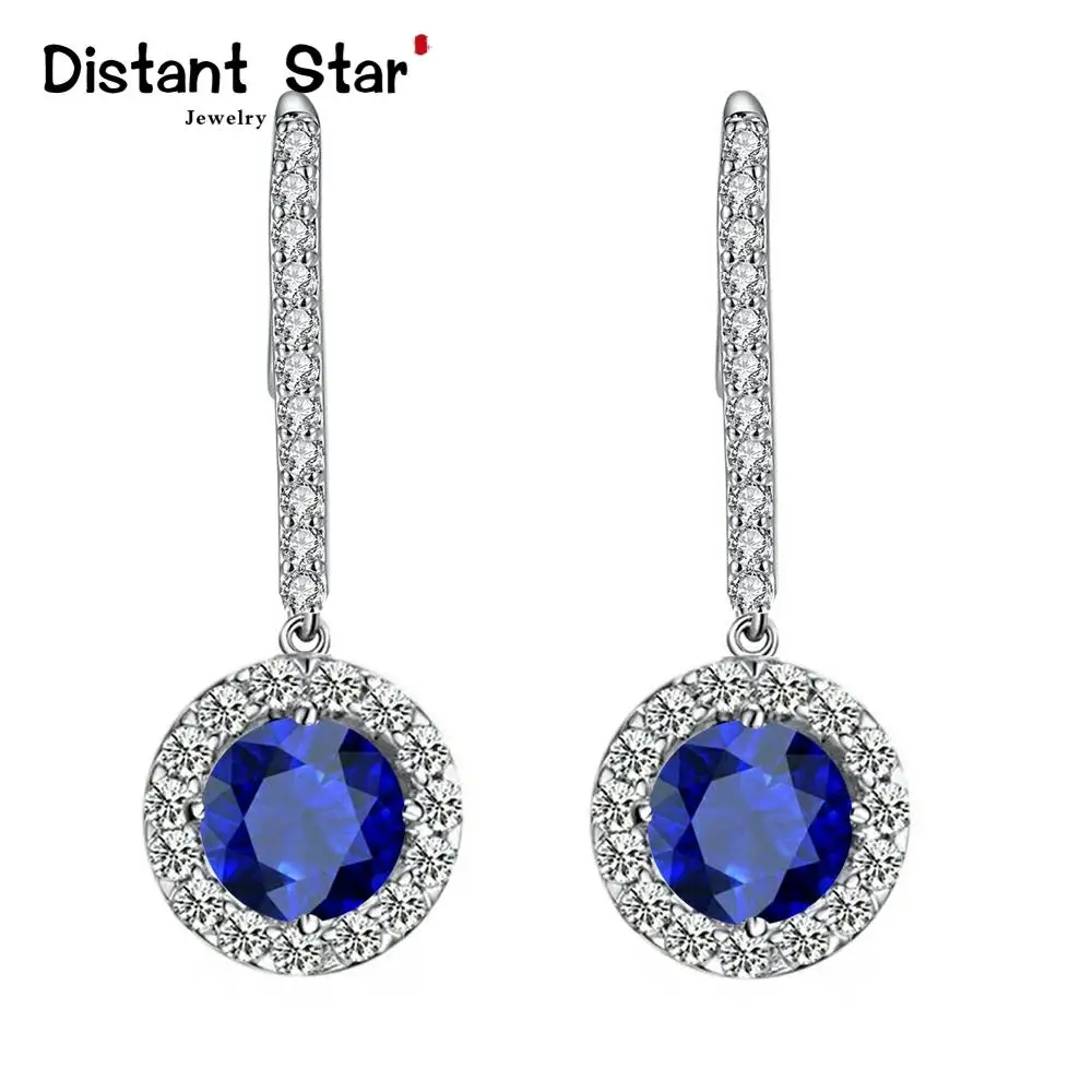 Длинные серьги подвески для женщин Свадебные Элегантные женские с голубыми