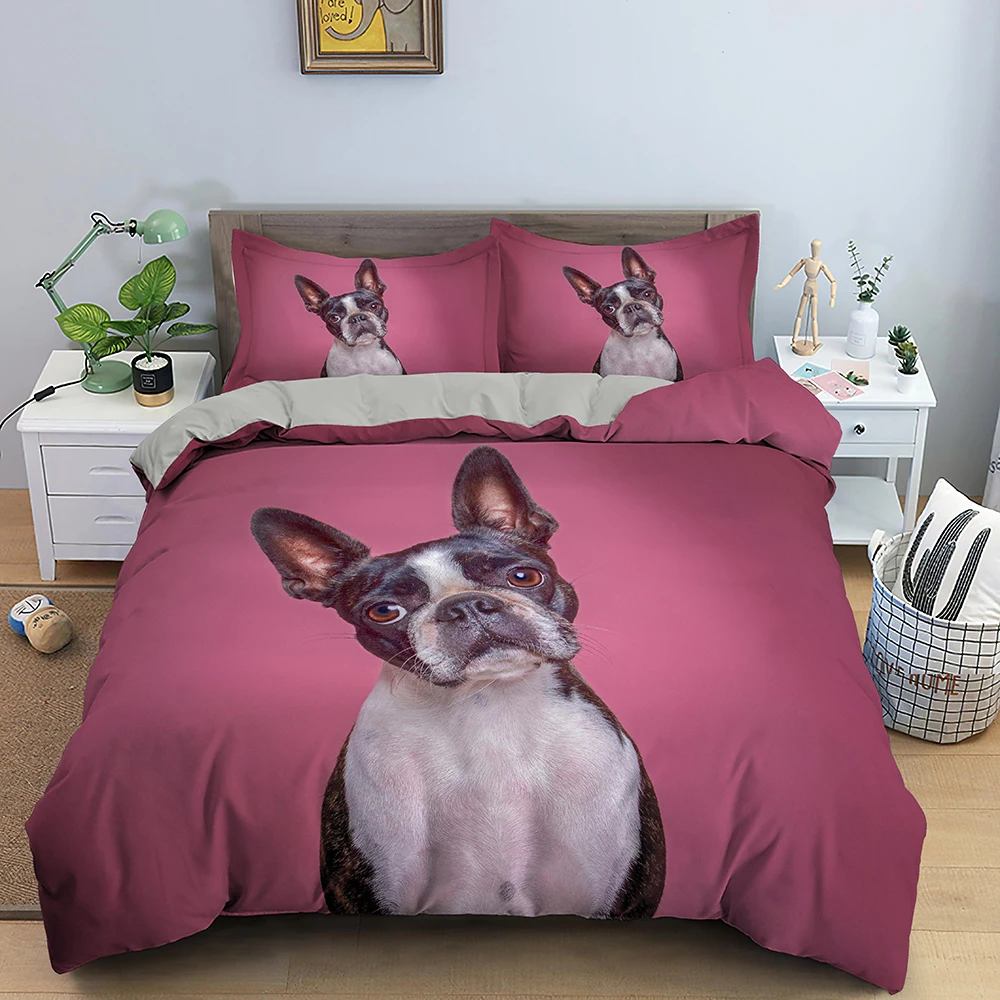 

3D Dog Printed Duvet Cover Set Pet Bedding Set Single Double Twin Full Queen King Bed Linen For Adults Children Bed Cover Linens