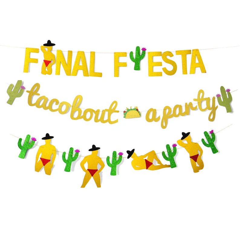 1 шт. кактус фиеста баннер синглы Мексиканская тема для вечеринки украшения