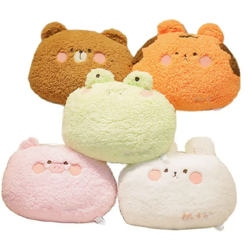 

Cute Bunny Frog Brown Bear Stuffed Pillow Soft Plush Pink Pig Tiger Head Face Throw Pillow Sofa Decor Cushion Birthday For Kids