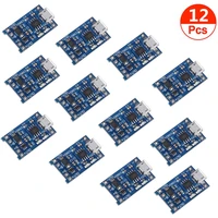 12pcs tp4056 charging module 5v micro usb 1a 18650 lithium battery charging board with protection charger module