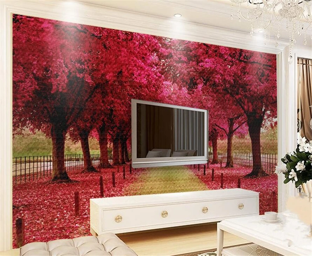 Большие пользовательские обои beibehang скандинавский простой фон в виде красного