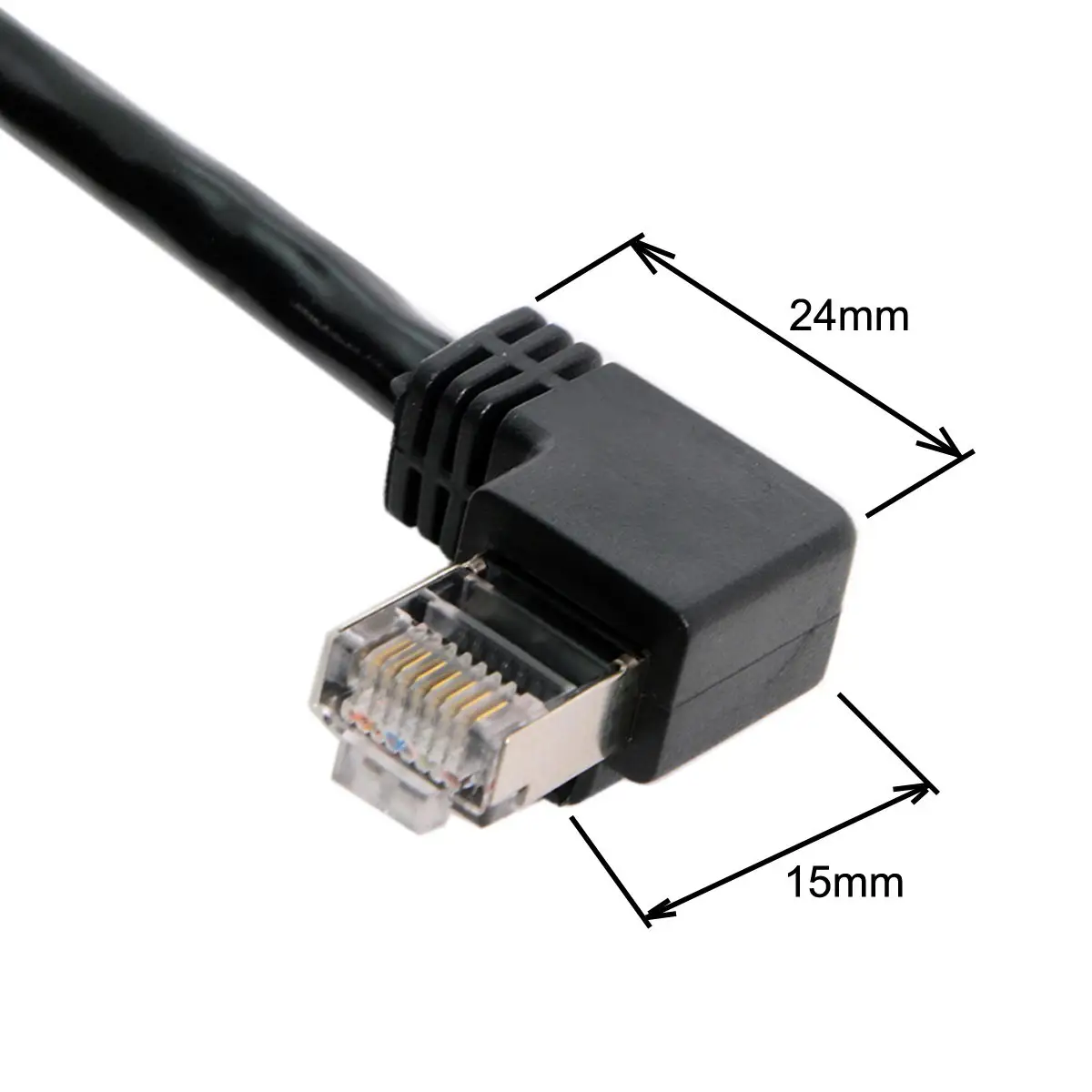 Патч соединитель RJ45 Cat6 8P8C STP Ethernet сетевой Lan под прямым углом 90 градусов штекер
