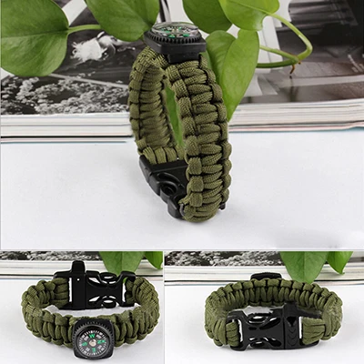 

Self-rescue Camping Paracord Parachute Cord Bracelets Survival Whistle Buckle