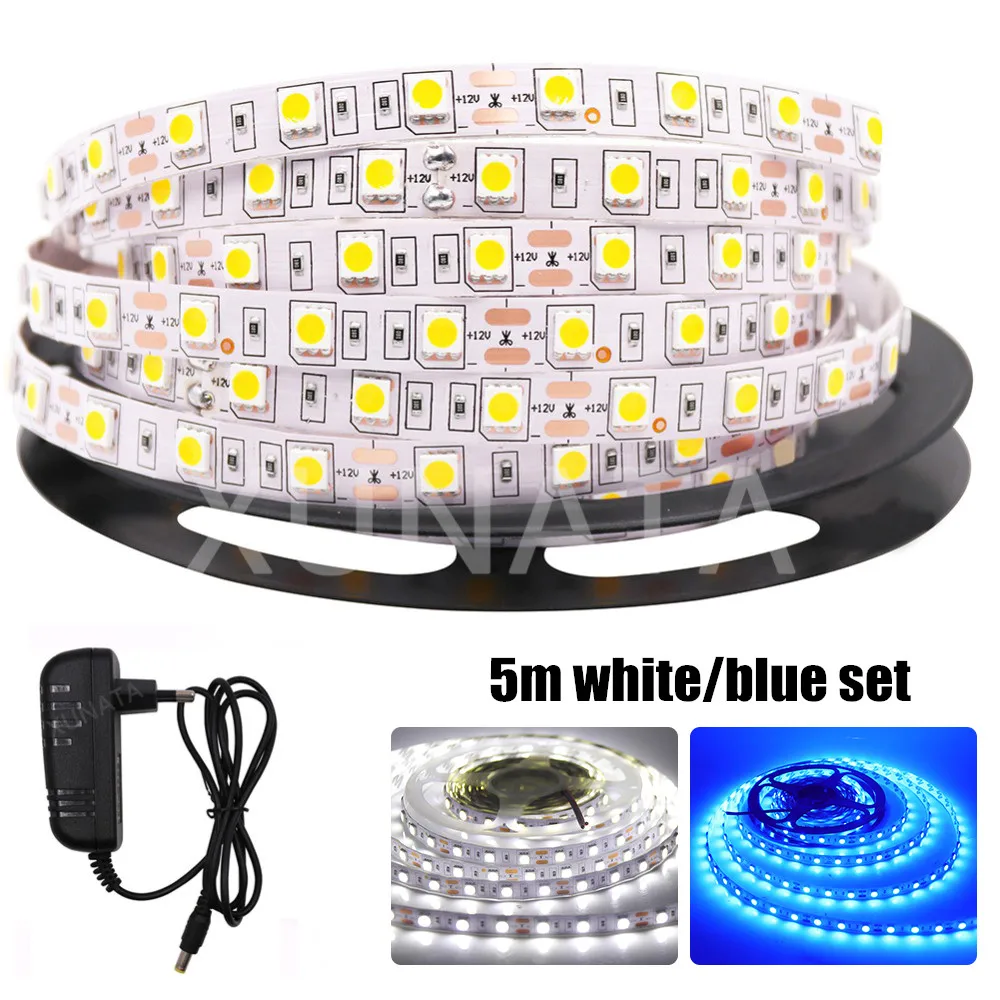Светодиодная лента RGB /RGBW /RGBWW 12 В постоянного тока 5050 60 светодиодов s/m белая синяя