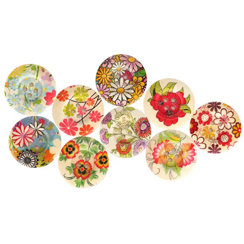 Широкий Двусторонняя детская Hand Made материалы деревянные пуговицы кнопки Цвет