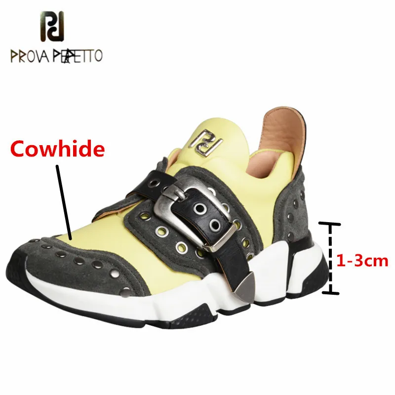 

Prova Perfetto New Leisure Women's Running Shoes Retro Mixed Colors Breathable Lightweight Wearproof Buckle Strap Casual Shoes