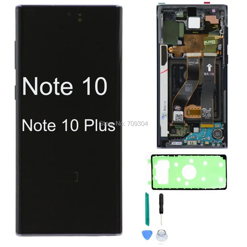 Оригинальный супер AMOLED дисплей для SAMSUNG Galaxy NOTE 10 ЖК сенсорный экран плюс запасные