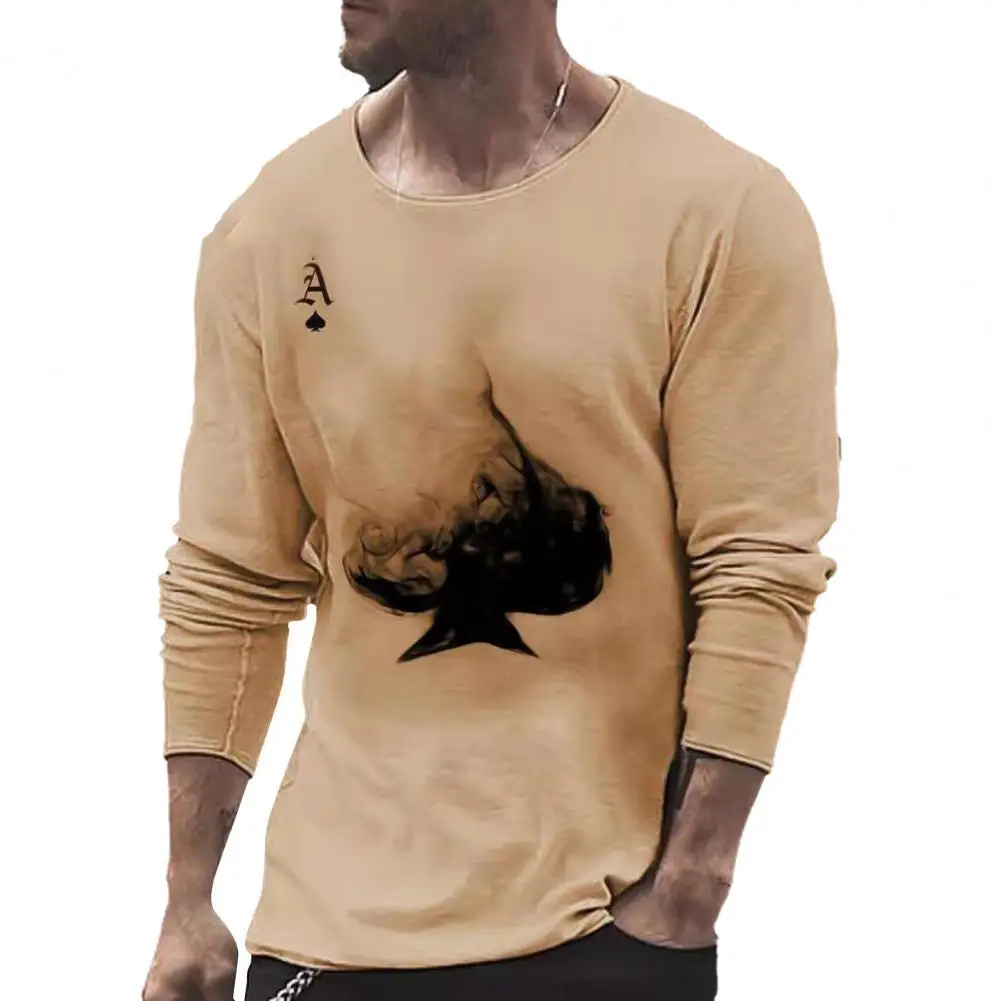 

HOT SALESï¼ï¼Top O Neck Long Sleeve 4 Colors Male Poker Streetwear for Men