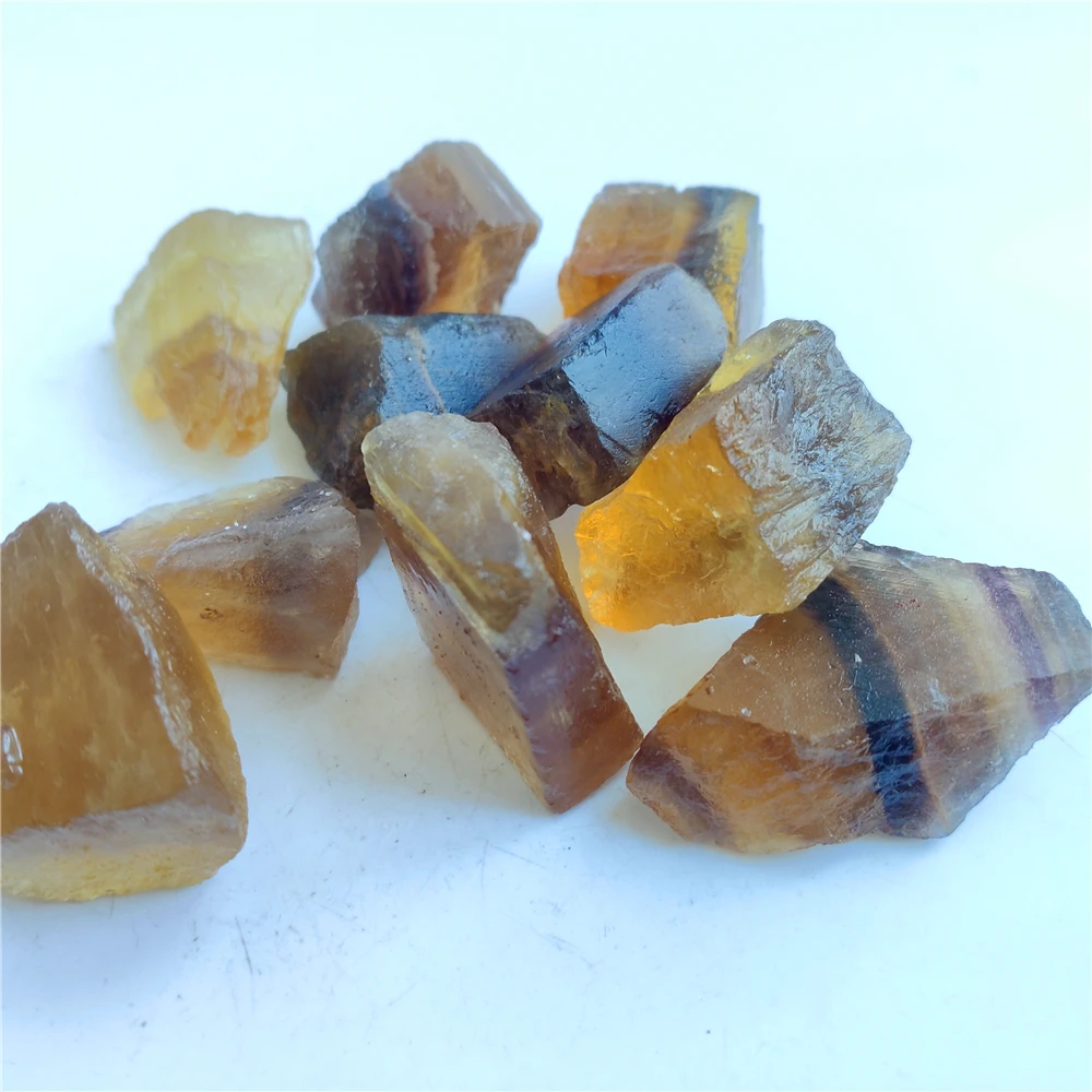 

100g Natural Purple Fluorite Mineral Yellow Green Fluorite Stone Home Decoration Carving Material Energy Healing Crystal