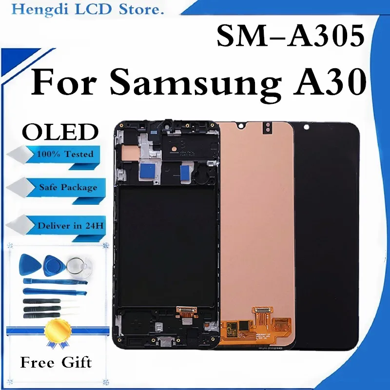 ЖК дисплей с сенсорным экраном и дигитайзером в сборе для Samsung GALAXY A30 запасные