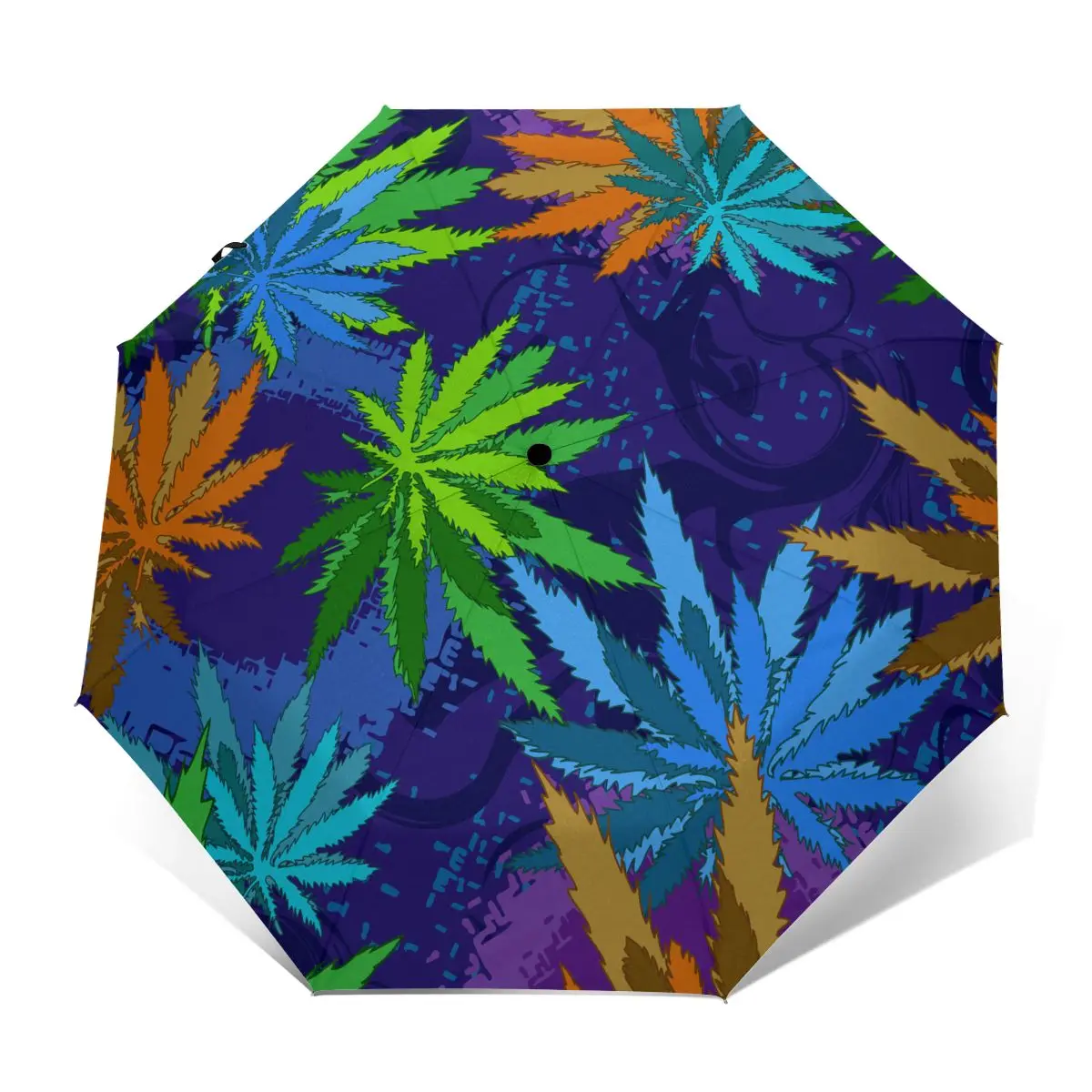 

Автоматический зонт от дождя, Женский трехскладной Зонт с листьями, ветрозащитный зонт, женский водонепроницаемый зонтик
