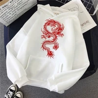 streetwear tops teewomen hoodie harajuku vintage chinese dragon print hoodie winter new oversize loose casual women