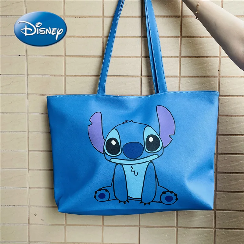 

Disney Stitch Cartoon Print Woman Shoulder Bag Fashion Handbag Tote Bag Large Capacity Shopping Bag luxury designer handbag