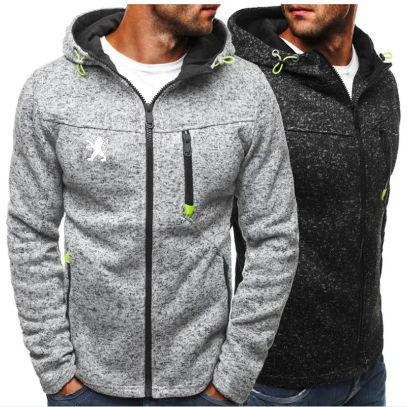 2020men Hooded For Peugeot Brand Cars Logo Print Hoodies Slim Men Sweatshirts Unisex Coat Zipper Cardigan Hoody Man Clothing | Автомобили