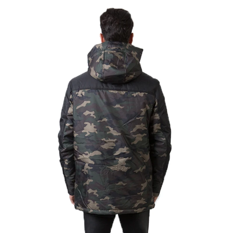HERMZI 2020 Мужская Зимняя Куртка Парка Зима Зимние Синтепон Куртки Мужские Камуфляж