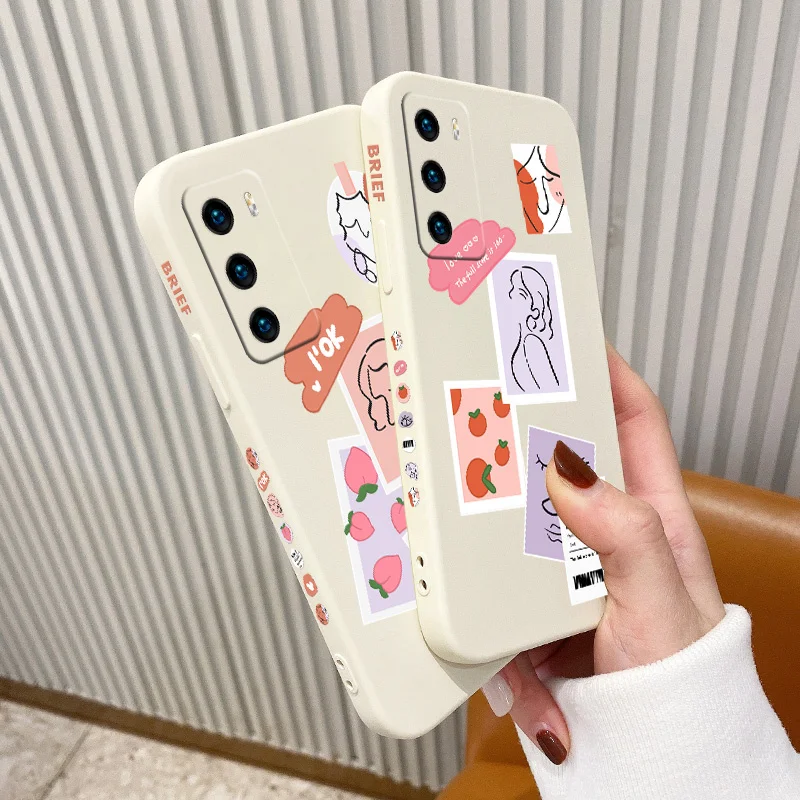 

Interesting Girl Phone Case For Huawei P40 P40Lite P30 P20 Mate 40 40Pro 30 20 Pro Lite P Smart 2021 Y7a Silicone Cover