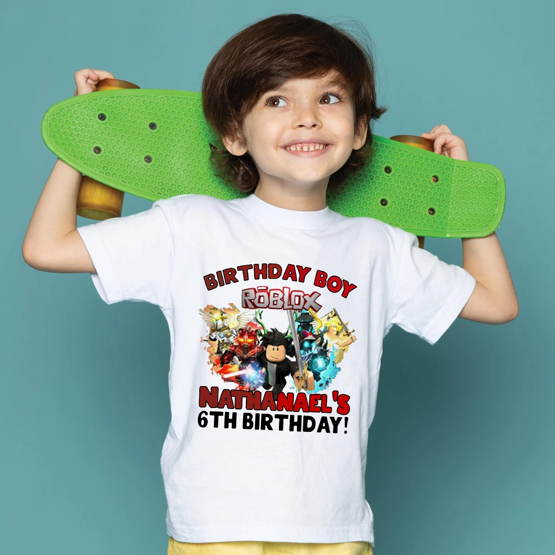 

2021 New Children's Custom T Shirt Cartoon Game Print 100% Cotton Round Collarr Casual Birthday T Shirt Boys Girls Top Custom