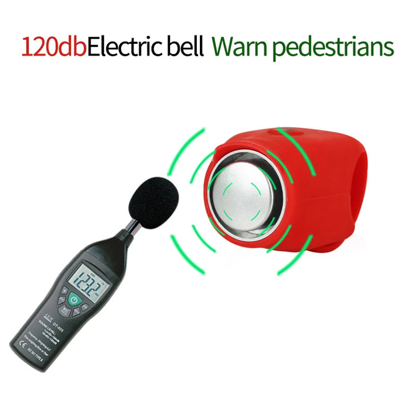 Bicycle Electronic Bell 110dB Rainproof Horn MBT Mountain Bike Riding Equipment Portable Silicone Road Cycling Handlebar Bells | Спорт и