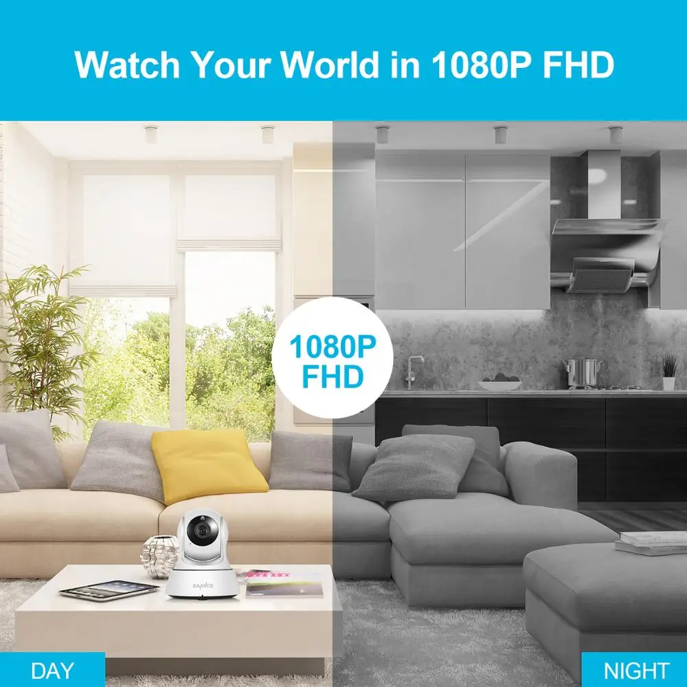SANNCE 1080P HD Беспроводная IP камера 2 0 МП домашняя безопасности Wi Fi CCTV видеонаблюдения