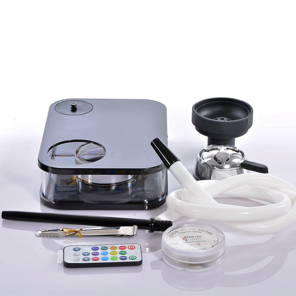 

DEJAYA Acrylic Hookah Shisha Pipe Set LED Light Chicha Pipa Narguile Cachimba Sisha Nargile Smoking Accessories DropShipping