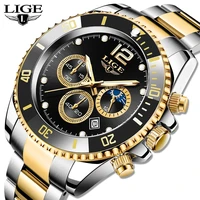 lige top brand luxury fashion diver watch men waterproof date clock gold blue watches mens quartz wristwatch relogio masculino
