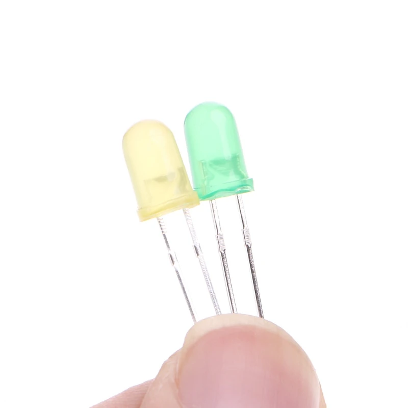 

2021 New 500 Pcs 3V 20mA 5mm Round Light Emitting LED Diode Assorted Kit 5 Colors