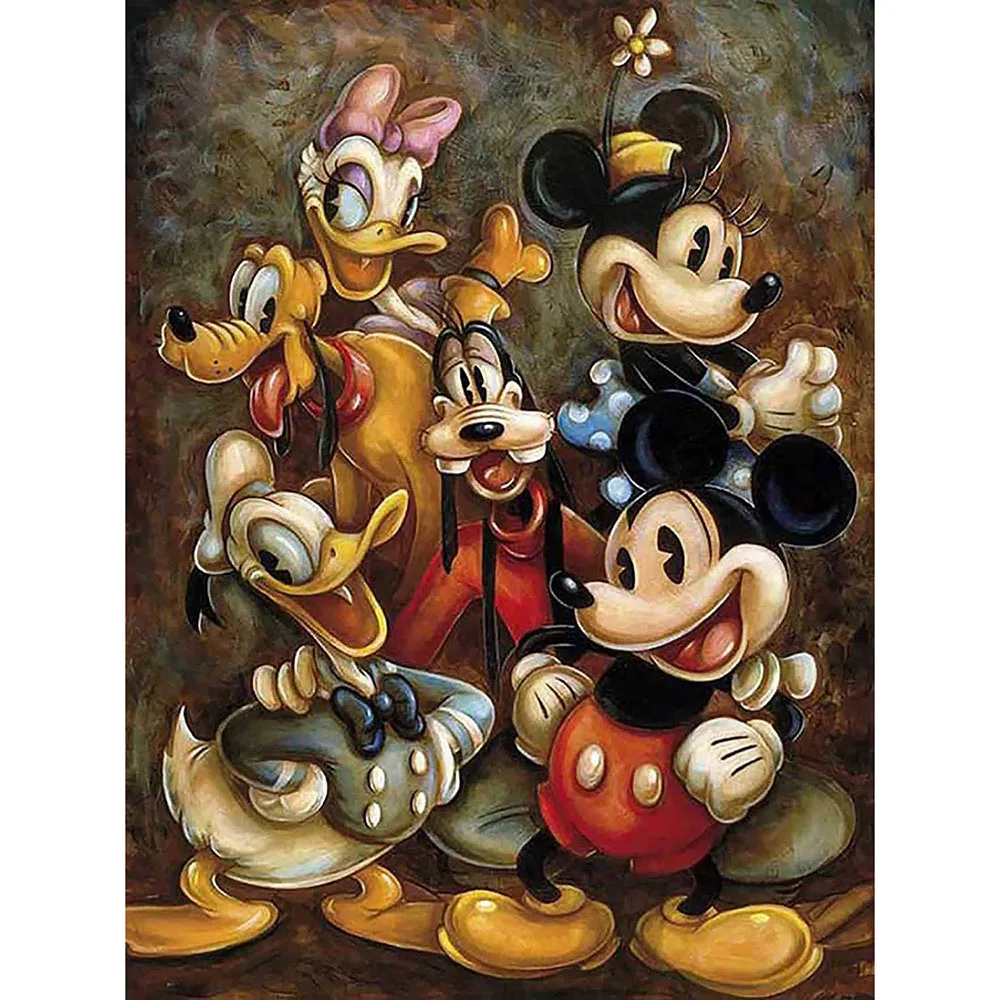 

Алмазная 5D картина Disney «сделай сам», полное Рисование с кристаллами и драгоценными камнями, Круглая Мозаика Микки Мауса, домашнее украшение...
