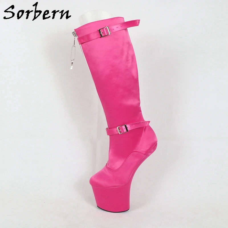 Sorbern/фиолетовые сапоги до середины икры на заказ женские шелковые скрытой