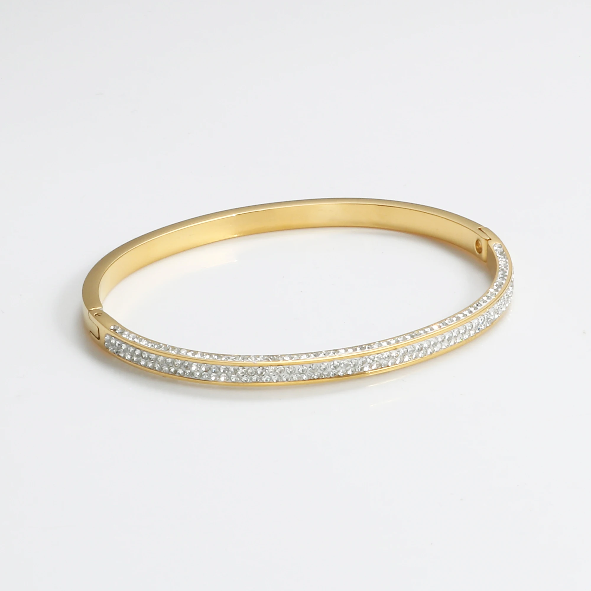 браслет CZ Хрустальный Браслет манжета Модный бренд из нержавеющей стали женские