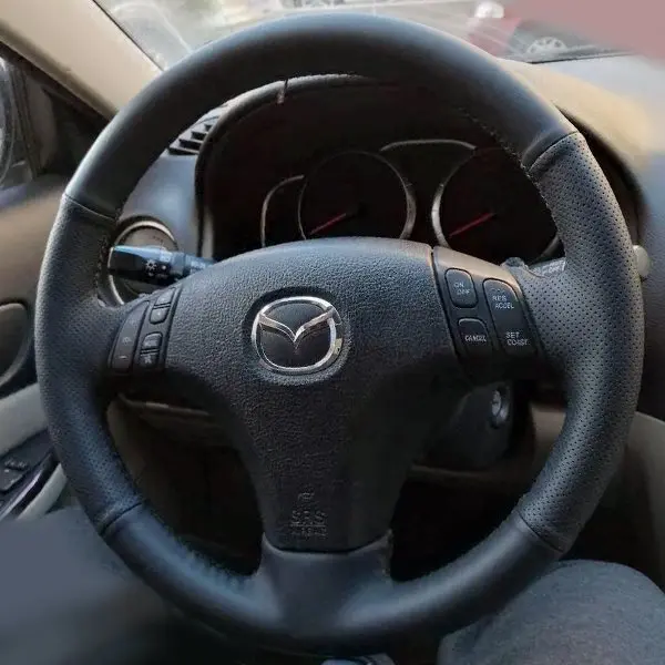 

DIY hand-stitched leather car steering wheel cover for Mazda 3/6 Xingcheng