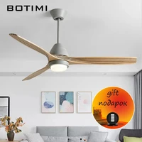 botimi 220v reversal fuction 52 inch led ceiling fan with lights for living room ventilateur de plafon bedroom cooling fan lamp