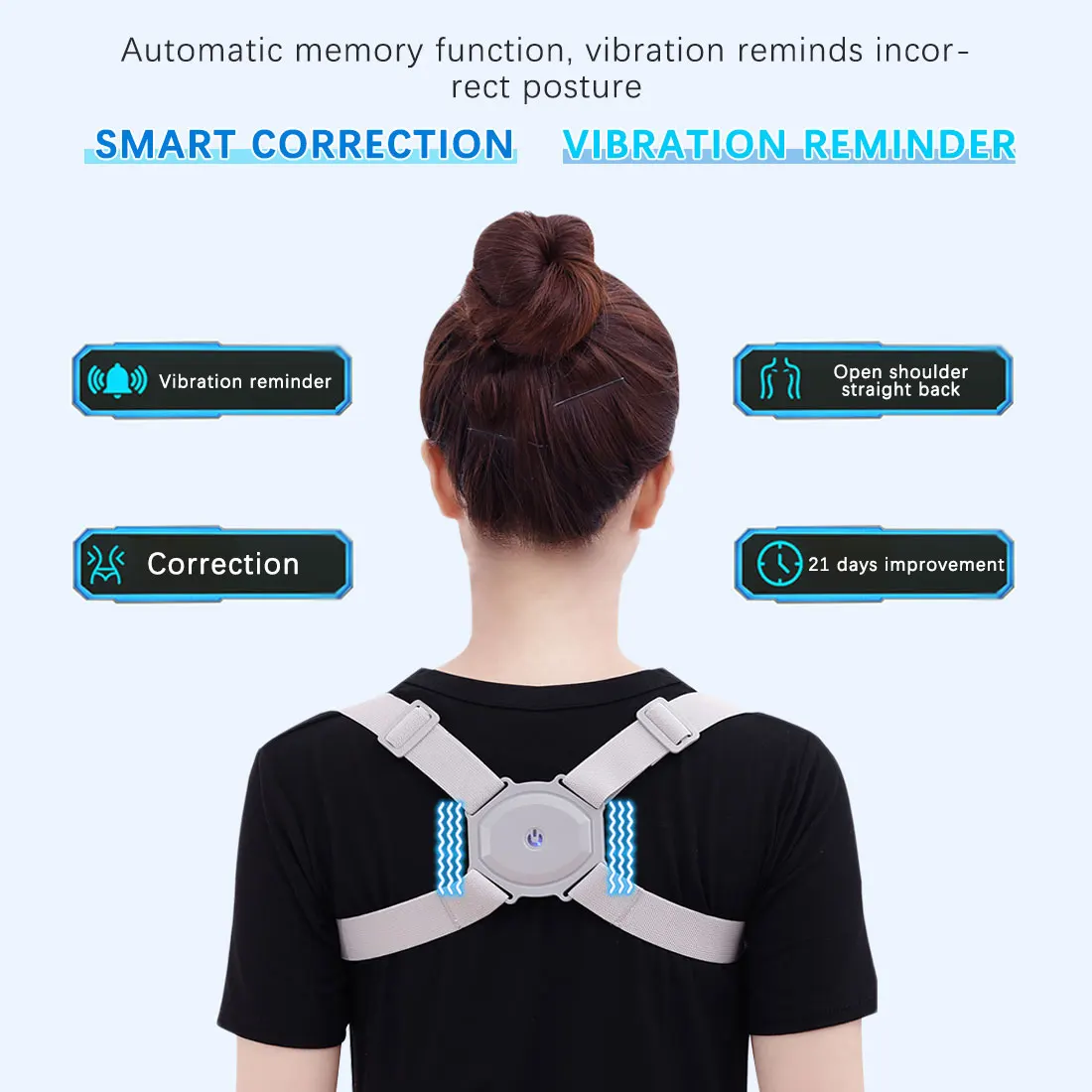

New Smart Posture Corrector Spine Back Shoulder Support Corrector Band Adjustable Brace Correction Humpback Back Pain Relief