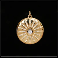 1 piece 2020 luxury golden white zirconium flower round bead pendant necklace handmade diy bracelet parts jewelry gift beads