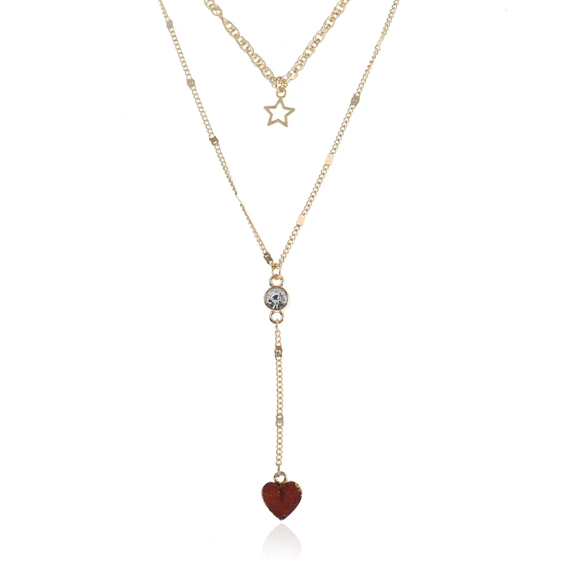 Minimalist Golden Heart Pendant Necklace for Women Models 2019 New Adjustable Luxury Jewelry Gift Party Wedding | Украшения и