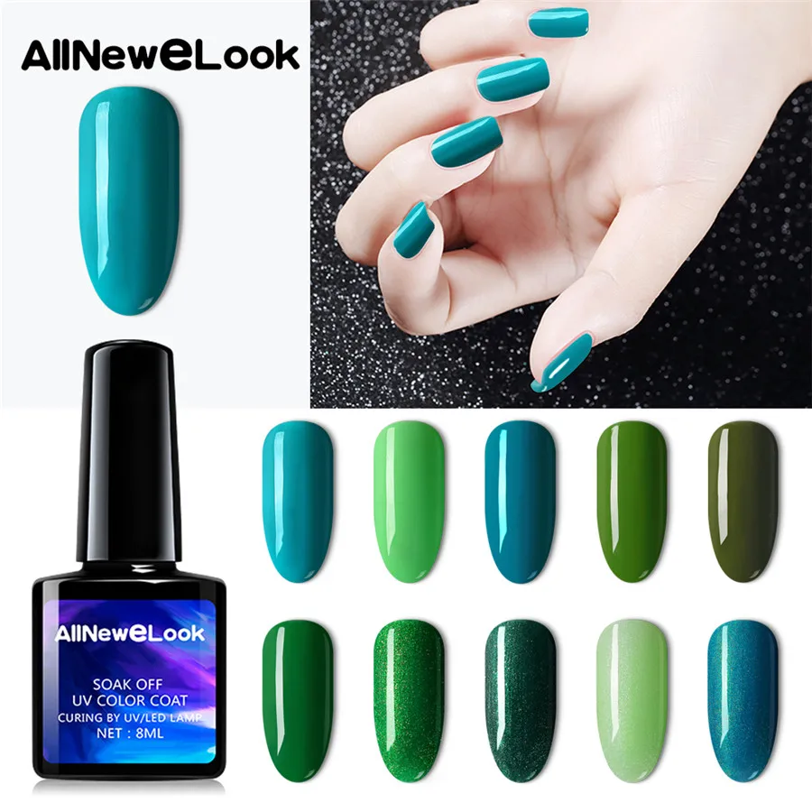 Allnewelook УФ гель для ногтей Set 8 мл Зеленый Гель лак 120 цветов ногтевого дизайна