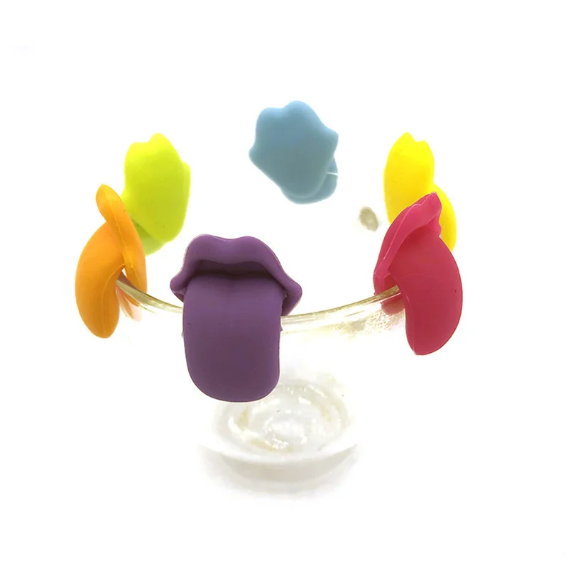 6 шт. забавные вечерние присоска для пива бокал вина силиконовая этикетка es