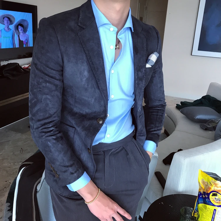 Deerskin английский костюм Джокера модная осенняя одежда Повседневный приталенный