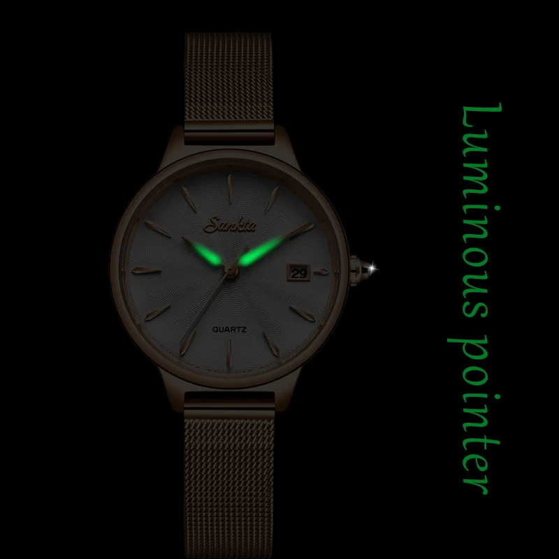 SUNKTA брендовые роскошные часы женские модные кварцевые наручные