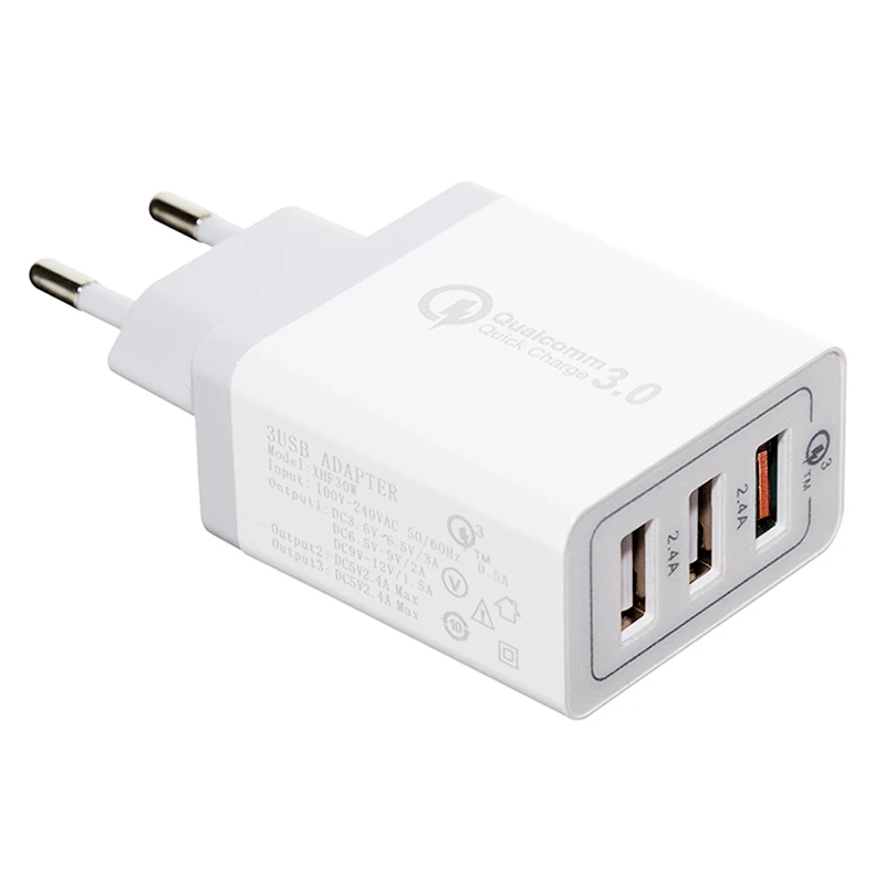 Быстрое быстрое зарядное устройство с 3 портами QC 0 30 Вт USB usb хаб настенное адаптер