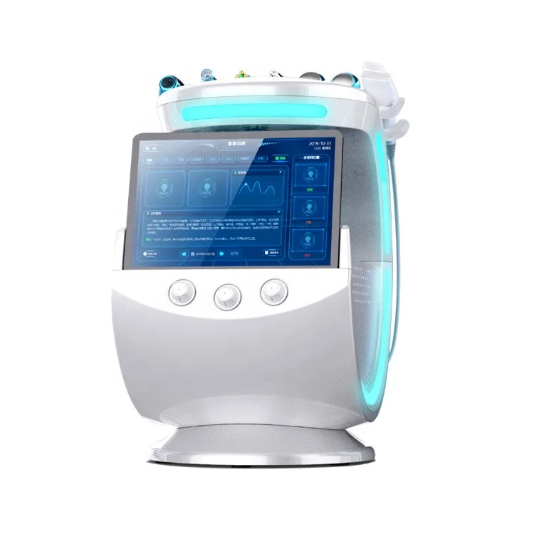 

Profesional Beauty Instrument Intelligent Ice Blue Facial Care Machine With Skin Analyzer Facial Ice Globes Device Oxygen Jet