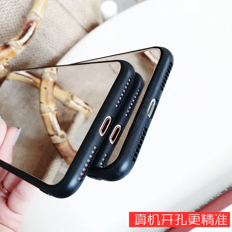 

New Makeup Mirror Mobile Phone Shell Tempered Glass Mirror Plane Cellphone Case Mobile Phone Shell Shatter-Resistant