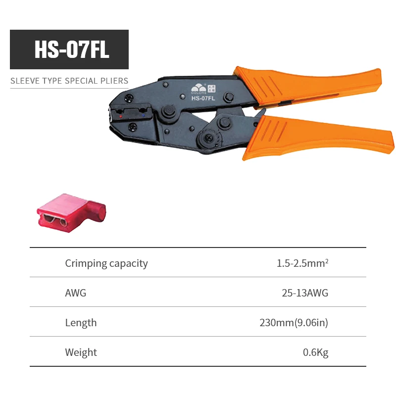 

KWANYIK New Flag Type Female Receptacles Insulated Terminals Crimping Tools Mini Electrical Pliers Tools Set HS-07FL HS-08FL