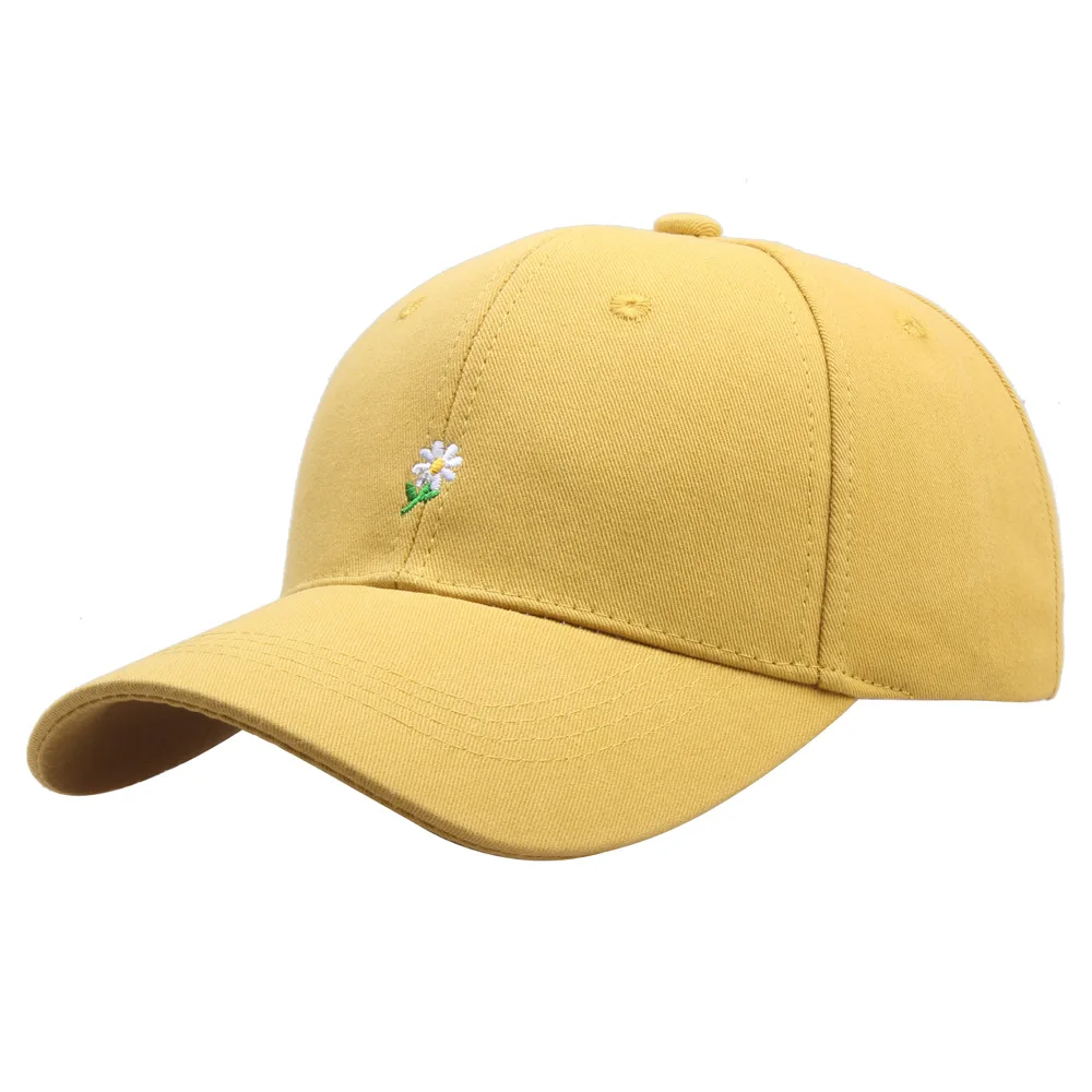 

New Fashion Spring Summer Baseball Cap Exquisite Little Daisy Hip Hop Hat Cotton Embroidery Snapback Hat Men Women Sun Shade Hat